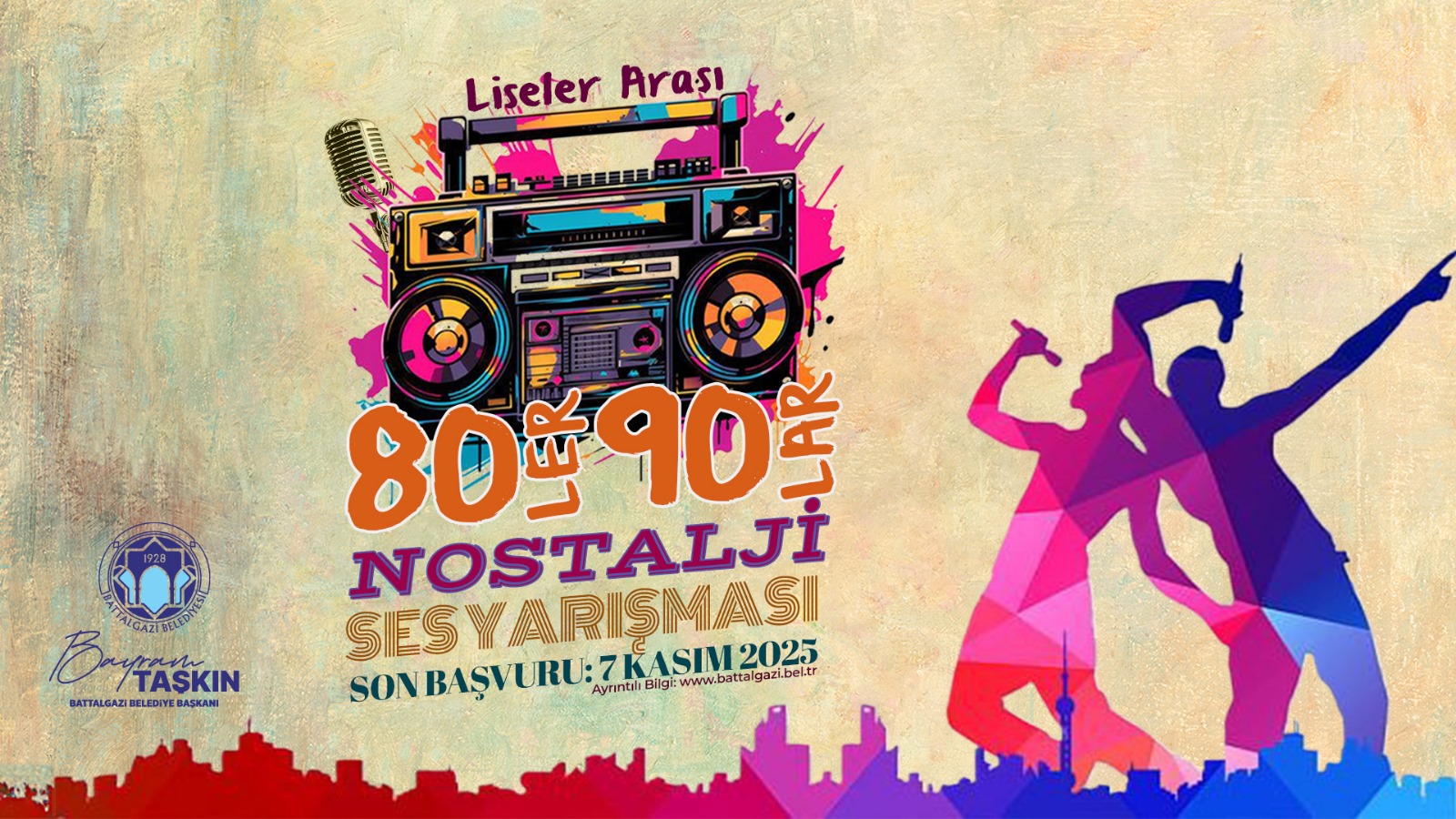 BATTALGAZİ BELEDİYESİ’NDEN LİSELER ARASI 80’LER VE 90’LAR NOSTALJİ SES YARIŞMASI