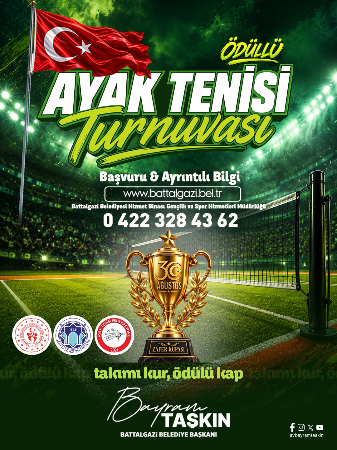 Battalgazi’de Spor ve Rekabet Ayak Tenisi Turnuvasında Buluşuyor.
