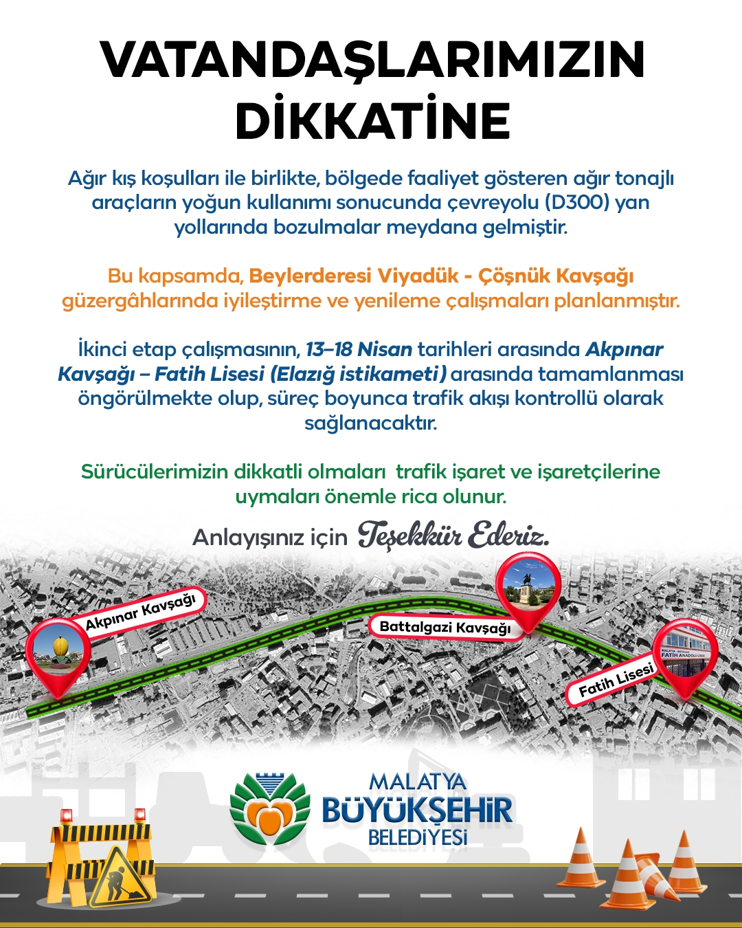 Beylerderesi Viyadüğü–Çöşnük Kavşağı Hattında İkinci Etap Başlıyor