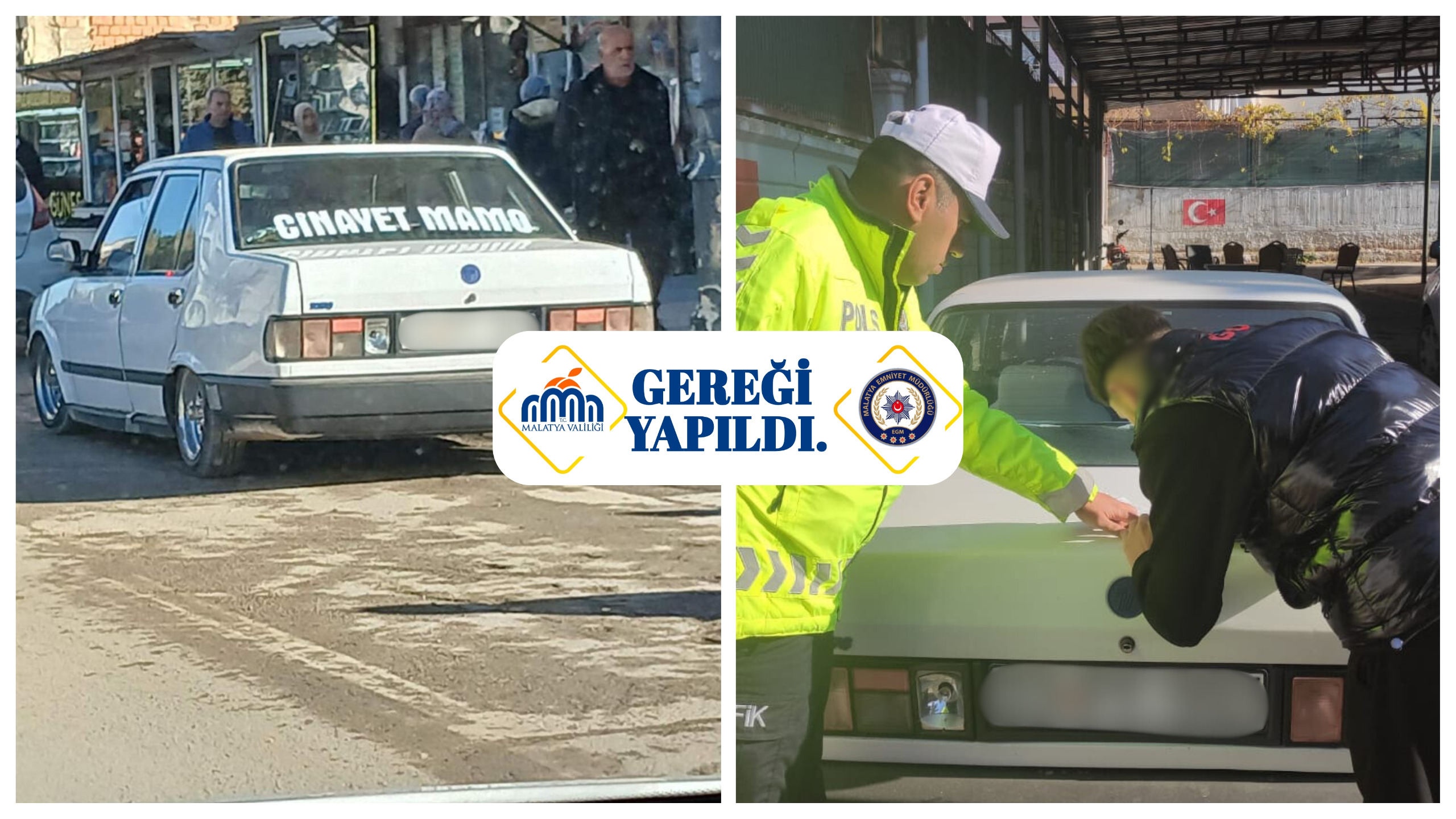 CİNAYET MAMO” YAZILI ARACIN SÜRÜCÜSÜ TESPİT EDİLDİ: EMNİYETTEN NET MESAJ