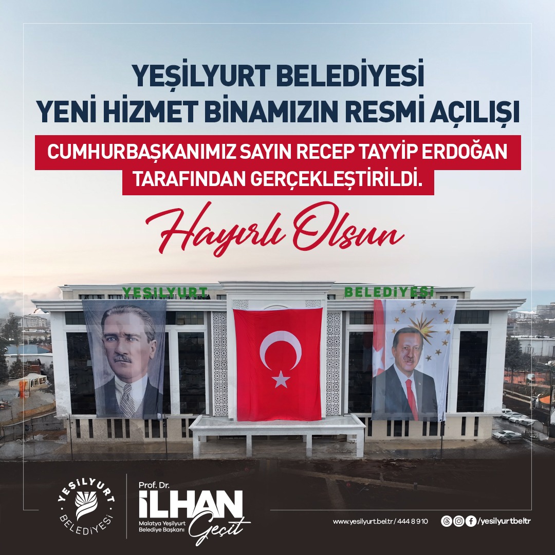 CUMHURBAŞKANI ERDOĞAN, YEŞİLYURT BELEDİYESİ YENİ HİZMET BİNASININ RESMİ AÇILIŞINI YAPTI