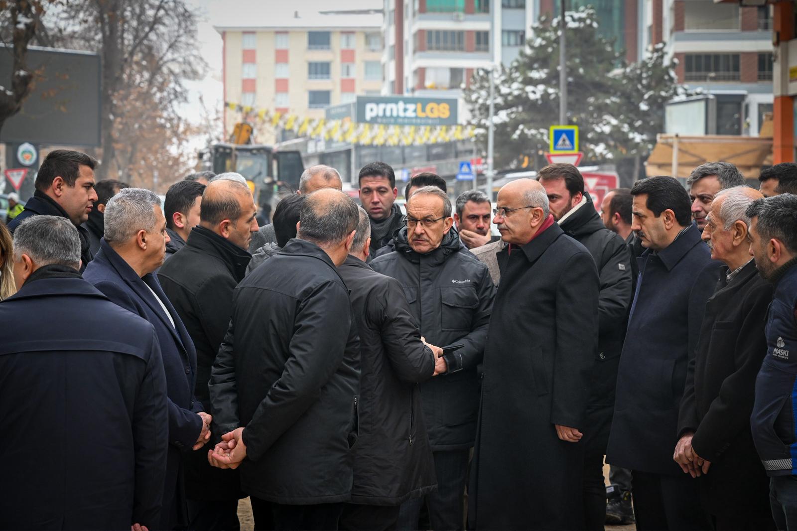 Fuzuli Caddesi’nde Sahada İnceleme: Başkan Er’den “Dirençli Malatya” Vurgusu