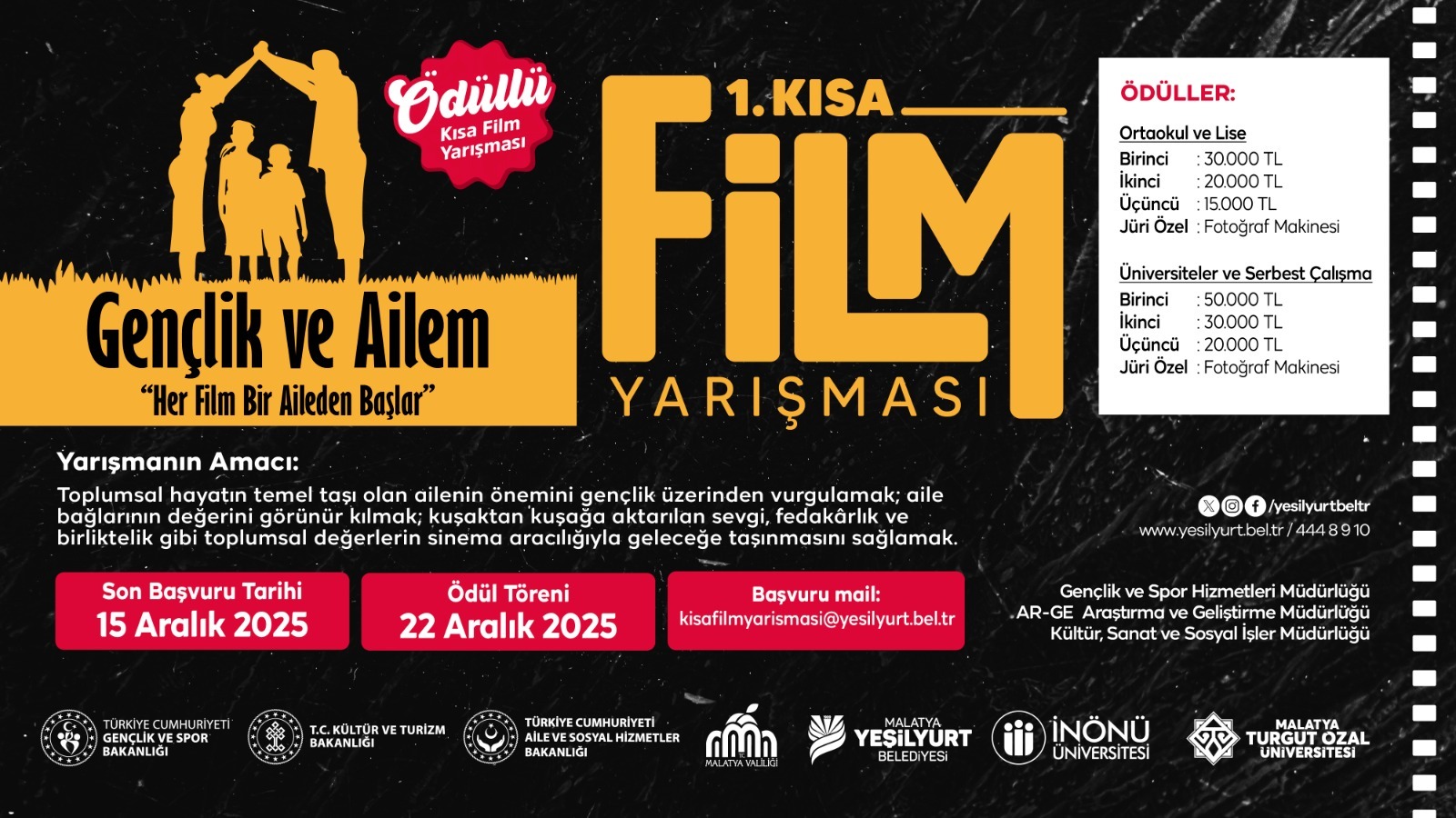 Kameranı Kap, Yarışa Katıl: 1. Kısa Film Festivali İçin Son Gün 15 Aralık