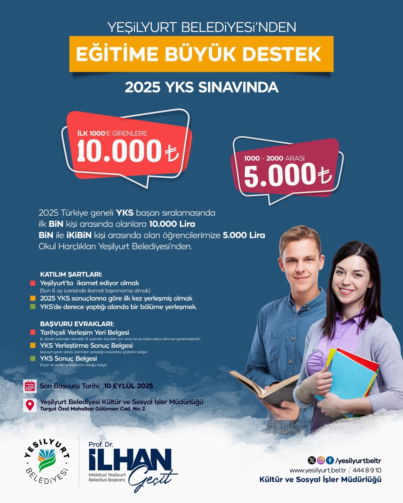 YEŞİLYURT BELEDİYESİ’NDEN EĞİTİME GÜÇLÜ BİR DESTEK DAHA!