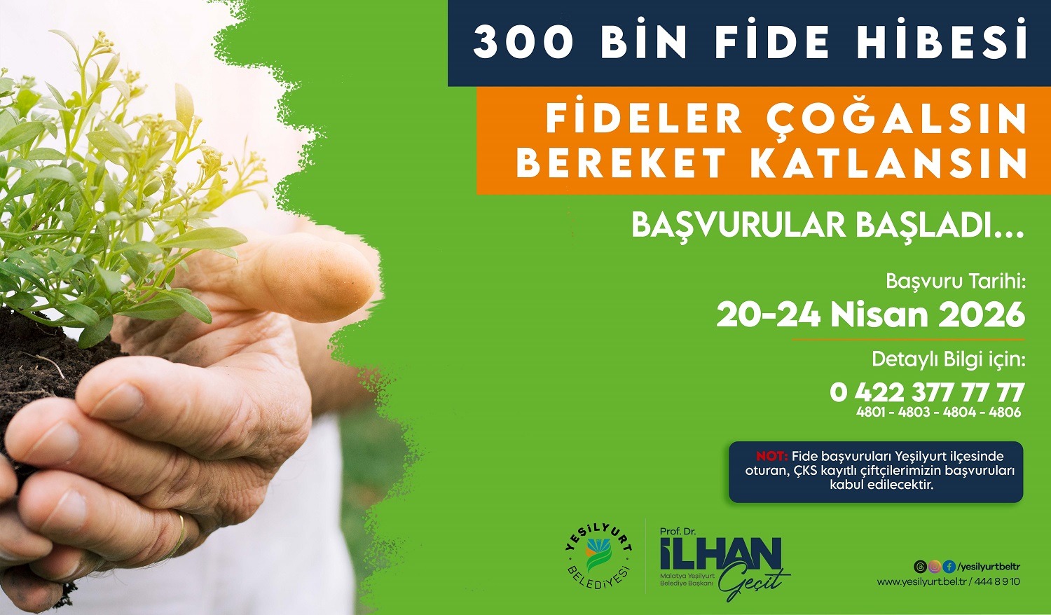 Yeşilyurt Belediyesi’nden Tarıma Dev Destek: 300 Bin Fide Üreticiyle Buluşacak.