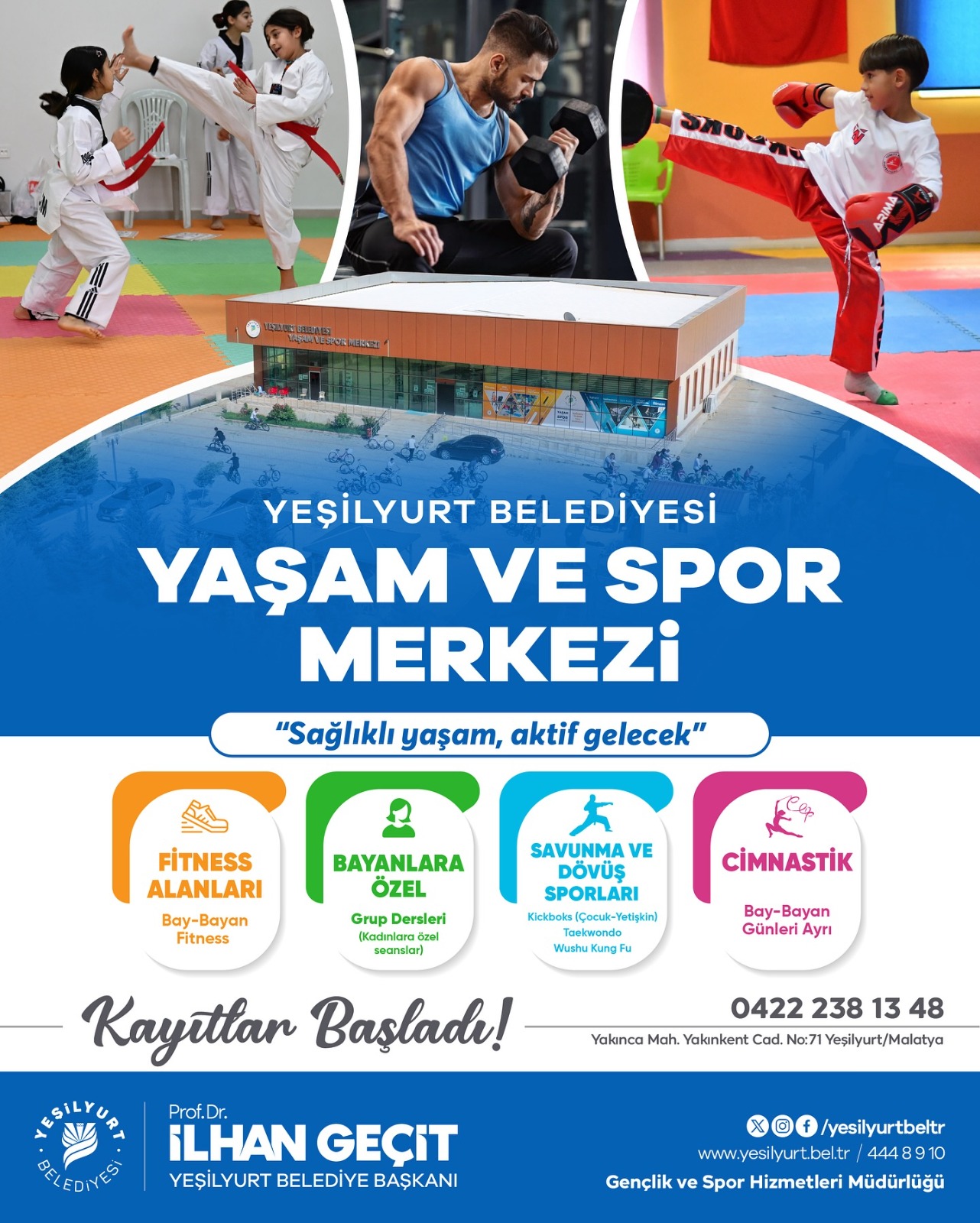 Yeşilyurt Belediyesi Yaşam ve Spor Merkezi’nde Başvurular Alınıyor