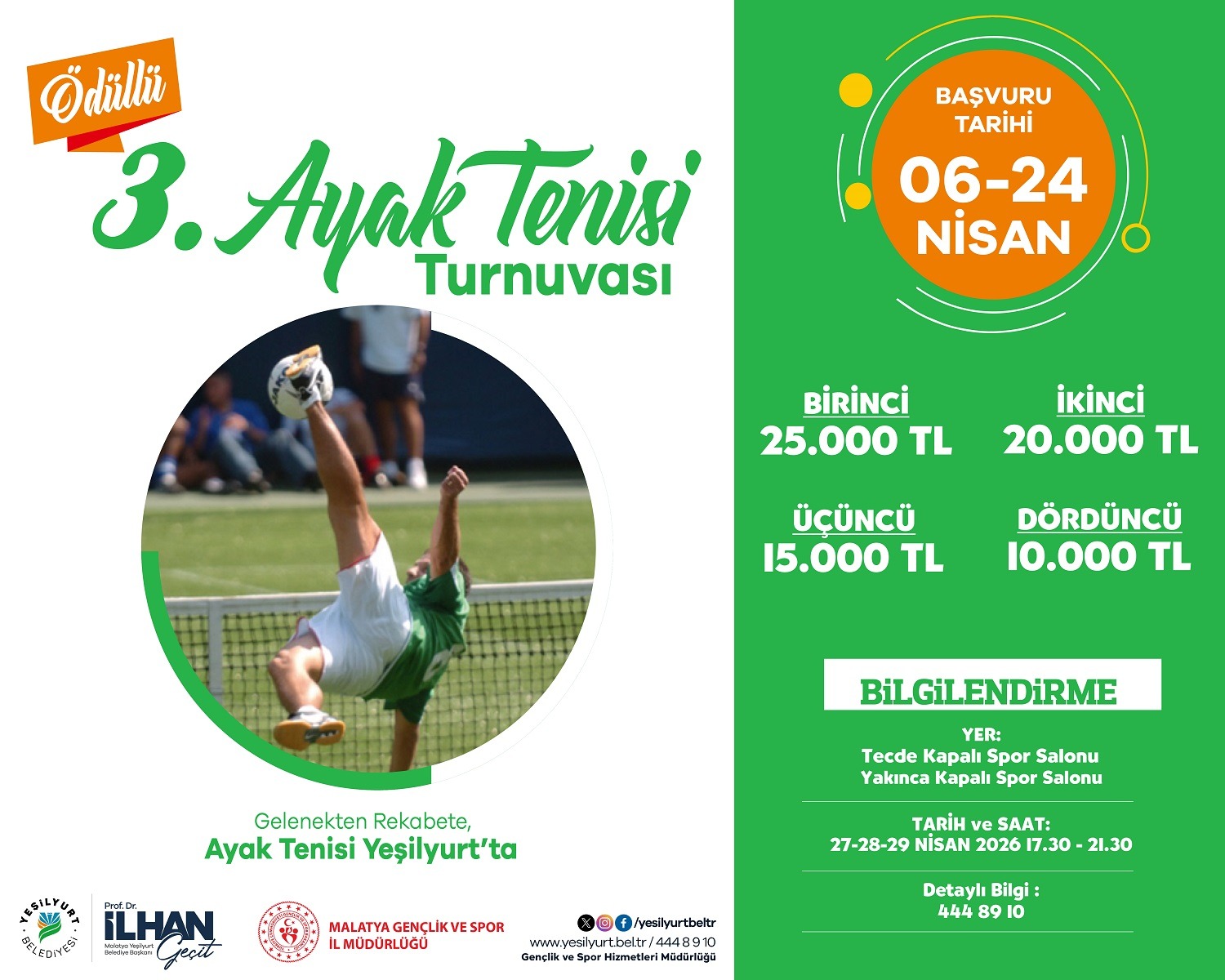Yeşilyurt’ta Rekabet ve Eğlence Bir Arada: 3. Ayak Tenisi Turnuvası.