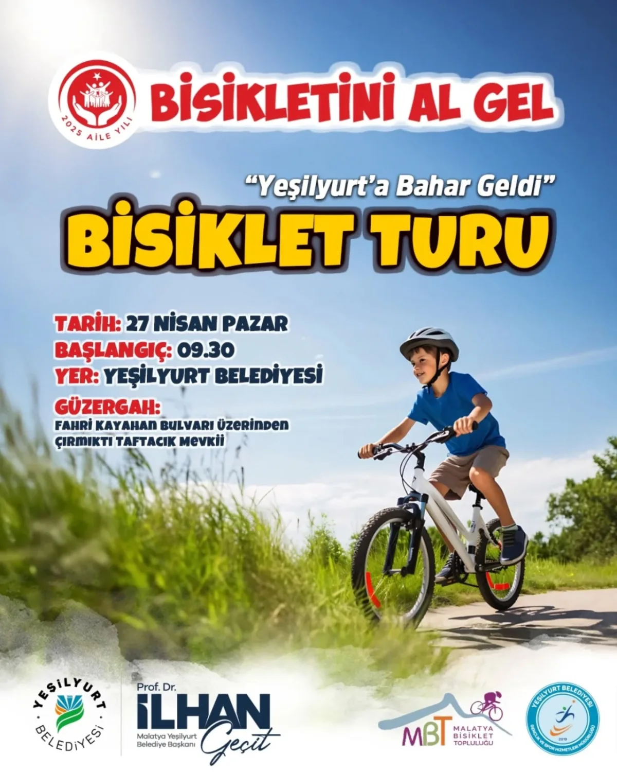 YEŞİLYURT’TA BAHAR PEDALLARLA KARŞILANACAK!
