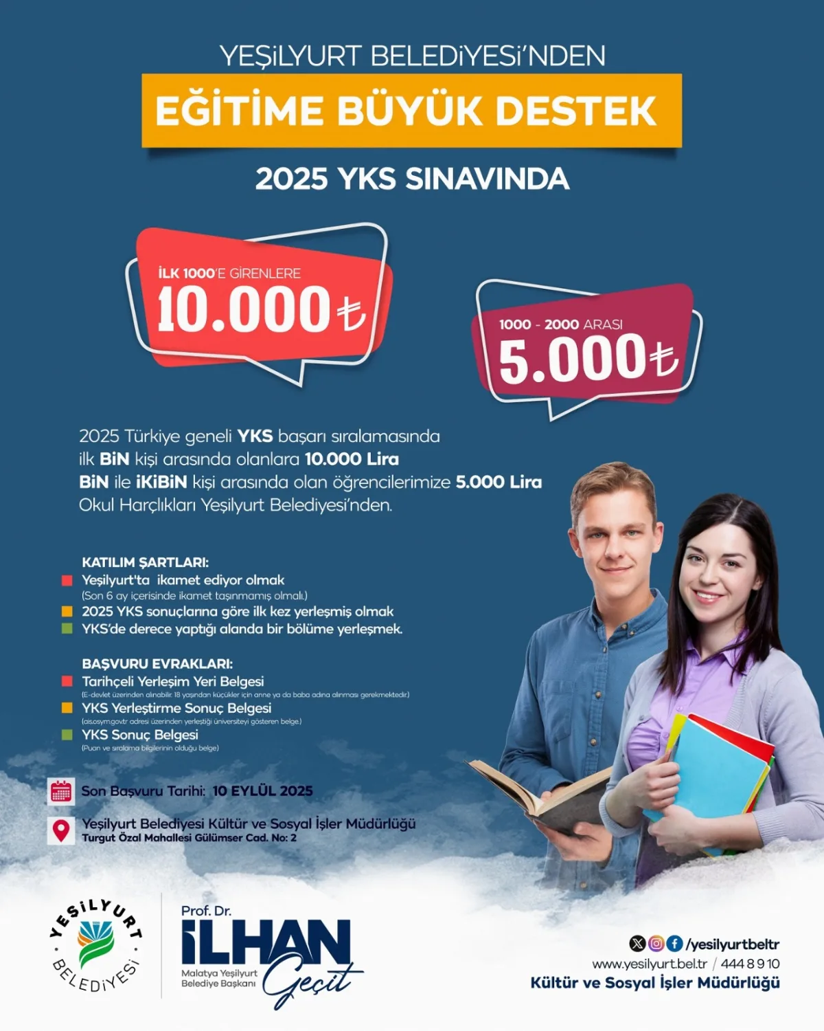 YEŞİLYURT BELEDİYESİ’NDEN EĞİTİME GÜÇLÜ BİR DESTEK DAHA!